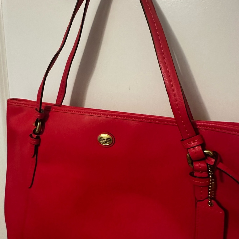 Coach Peyton Leather Zip Top Tote – Persimmon Red (New with Tags) - Picture 2 of 10